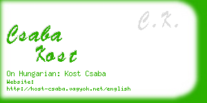 csaba kost business card